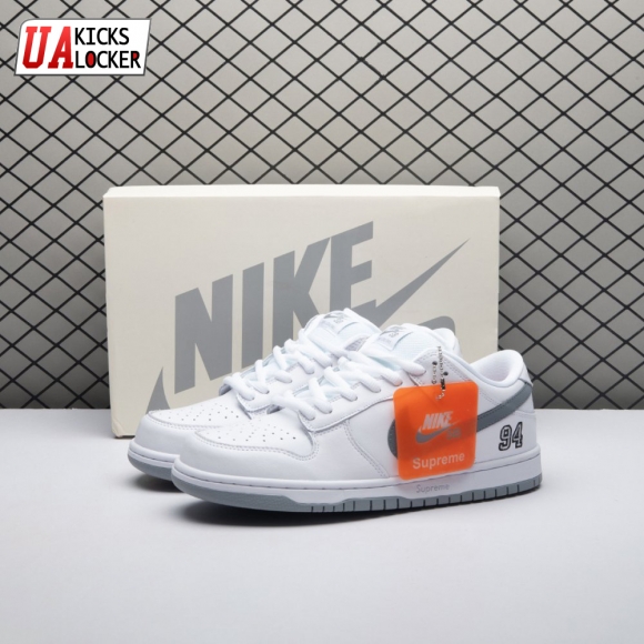 Nike SB Dunk Low 94 White Metallic Silver HQ8487-100 Unisex