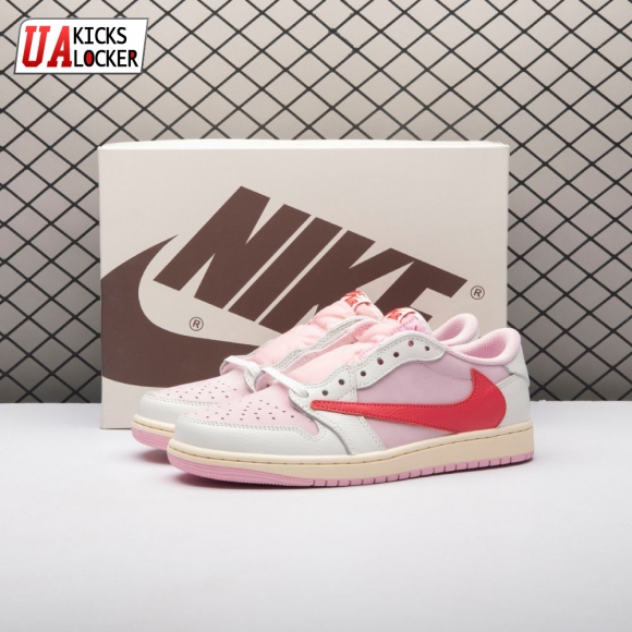 Travis Scott x Air Jordan 1 Low Shy Pink IQ7604-101 Unisex