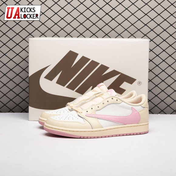 Jordan 1 Retro Low OG SP Travis Scott Shy Pink IQ7604-100 Unisex