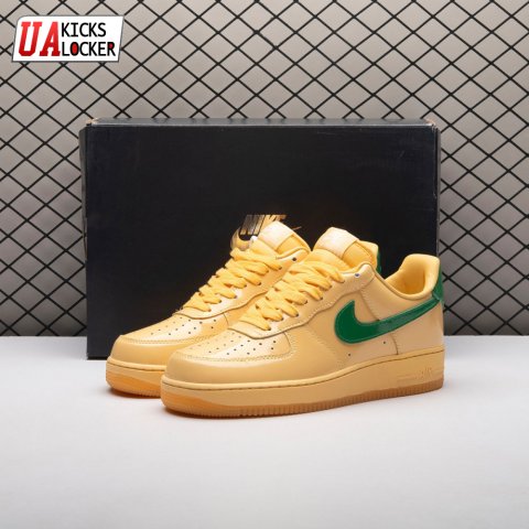 Nike Air Force 1 Low Patent Leather Topaz Gold Pine Green IO4489-700 Unisex