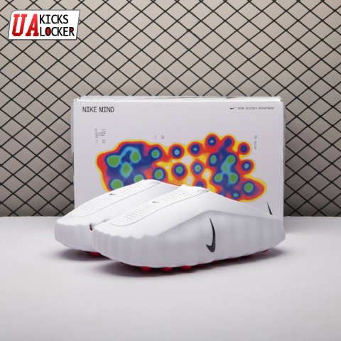 Nike Mind 001 Slide White Speed Red HQ4307-101 Unisex（Runs Small)