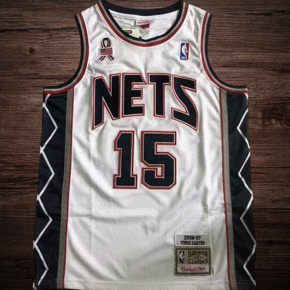Men's Brooklyn Nets 2006/07 #15 Vince Carter White Jersey