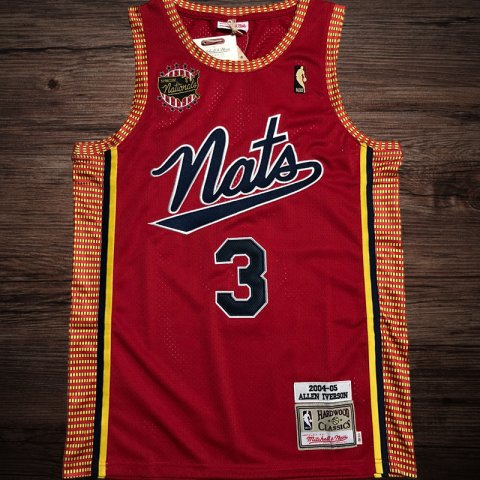 Men's Philadelphia 76ers 2004/05 #3 Allen Iverson Red Jersey