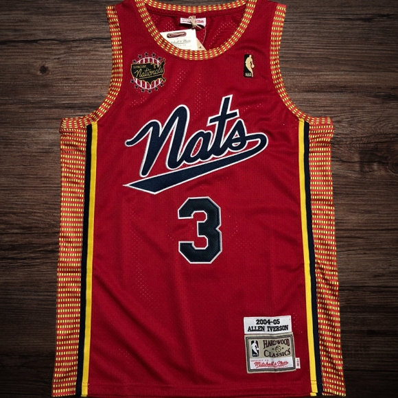 Men's Philadelphia 76ers 2004/05 #3 Allen Iverson Red Jersey