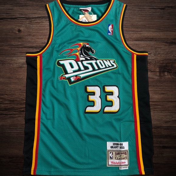 Men's Detroit Pistons 1998-99 #33 Grant Hill Jeresy