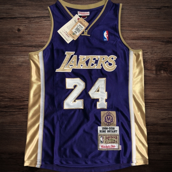 Men's Los Angeles Lakers 1996-2016 Hall of Fame #24 Koby Bryant Jersey Purple