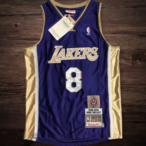 Men's Los Angeles Lakers 1996-2016 Hall of Fame #8 Koby Bryant Jersey