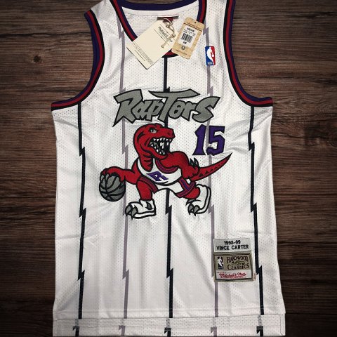 Men's Toronto Raptors 1998-99 #15 Vince Carter Jersey White