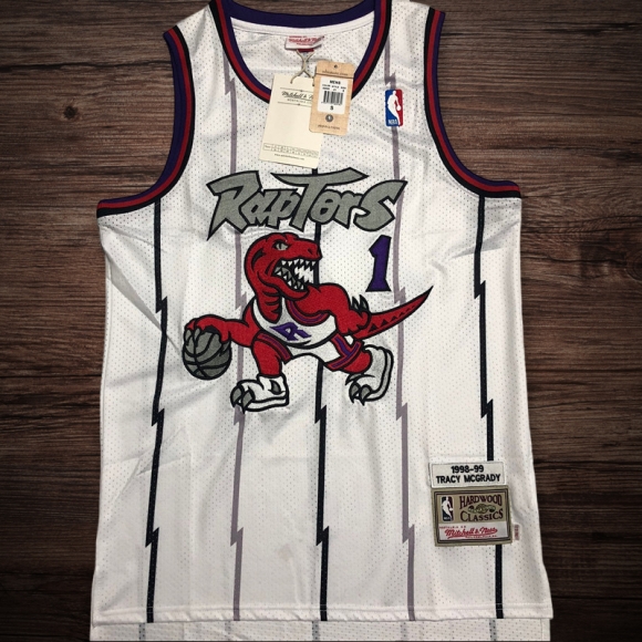 Men's Toronto Raptors 1998-99 #1 Tracy McGrady Jersey White