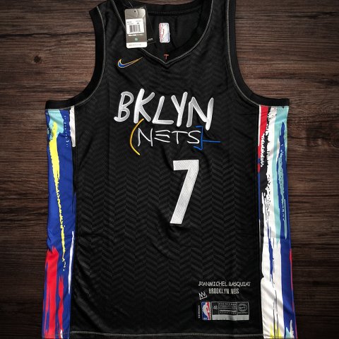Men's Brooklyn Nets City Edition #7 Durant Jersey Black