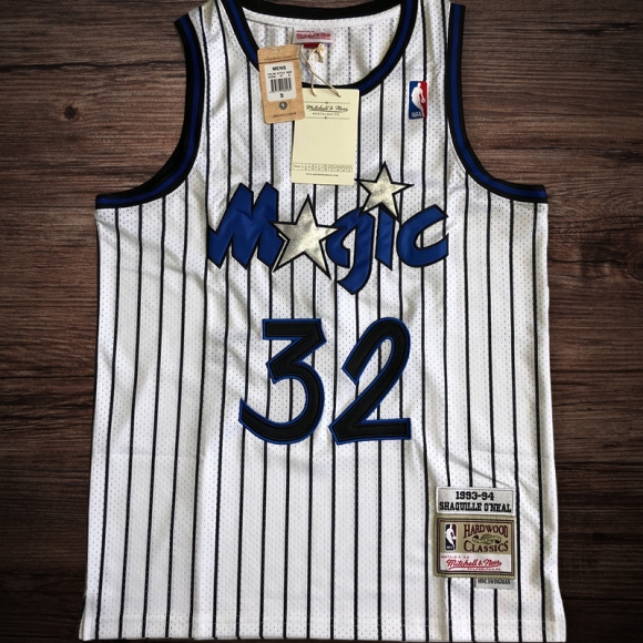 Men's Orlando Magic 1993-94 #32 Shaquille O’neal Jersey White