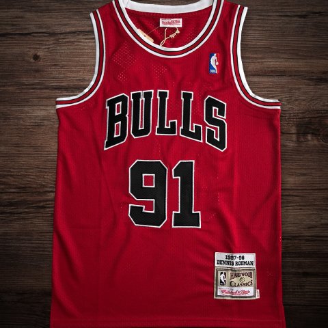 Men's Chicago Bulls 1997-98 #91 Dennis Rodman Jersey