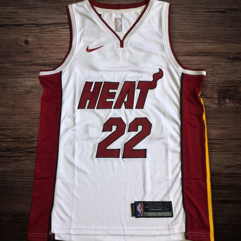 Men's Miami Heat #22 Butler White Jersey